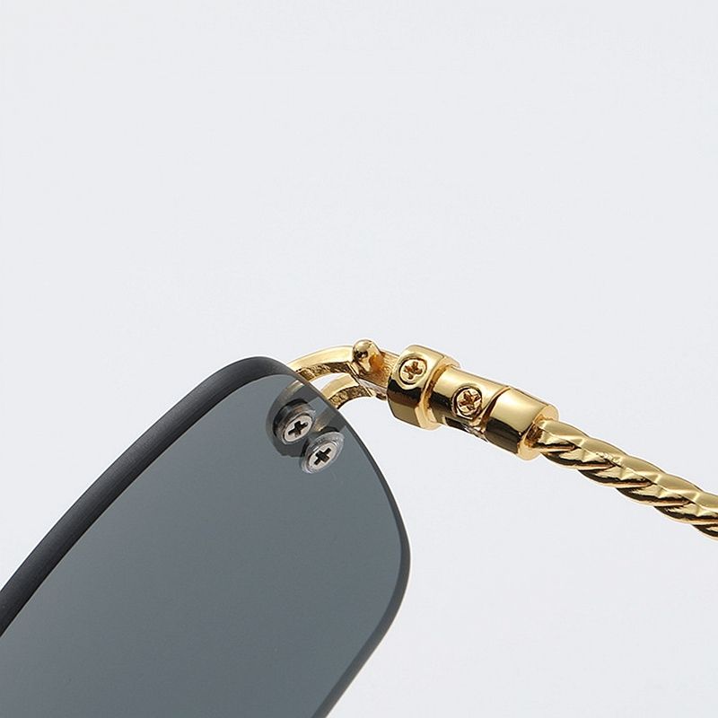 VOOTHOST Nieuwe Randloze Rechthoekige Vintage Metalen Zonnebril Mode Frameloze Getinte Brillen Tinten Voor Vrouwen Mannen VB051_voghion.com