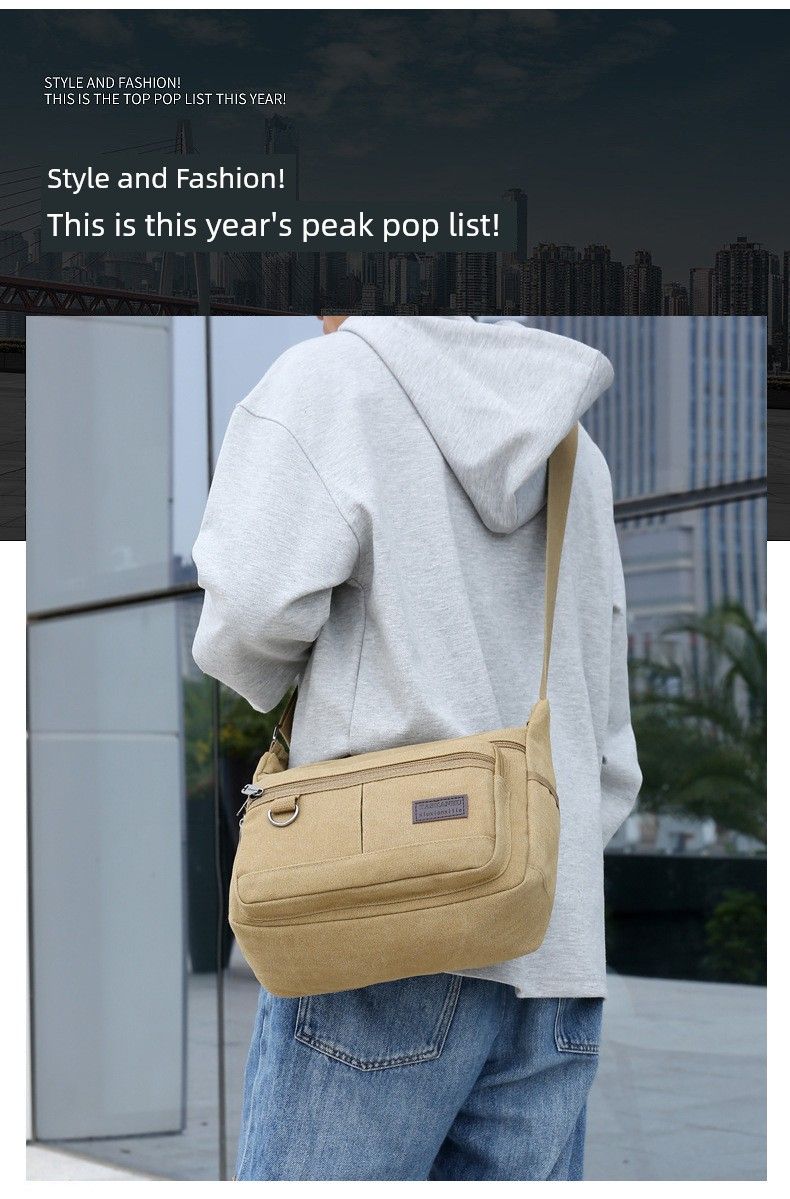 Men's Outdoor Large Capacity Shoulder Canvas Bag_voghion.com