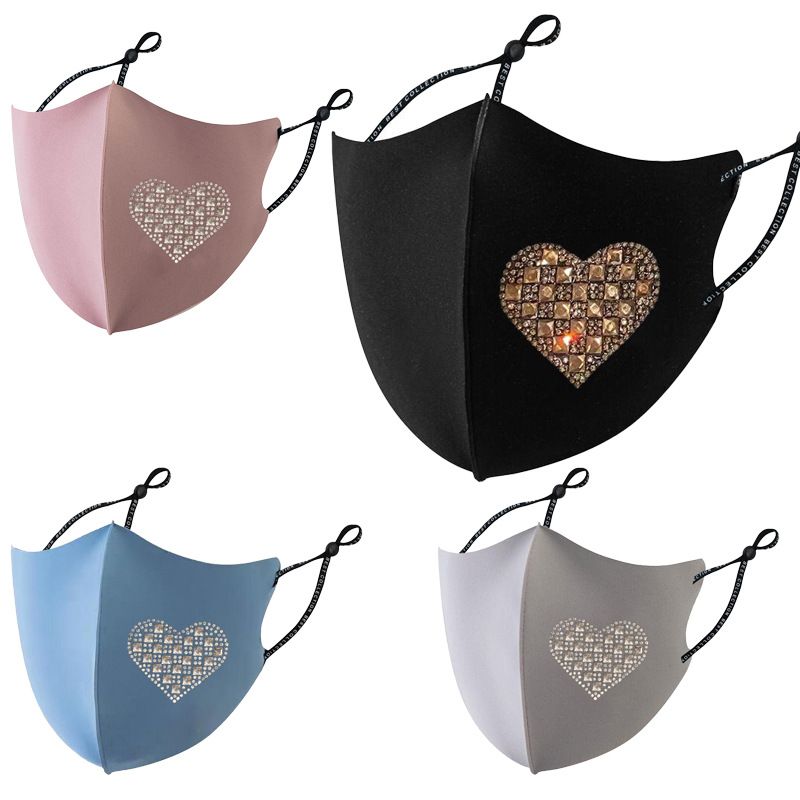 Nuevos accesorios de verano. Este protector solar transpirable es de seda de algodón color melocotón corazón Dia mascarilla facial._voghion.com