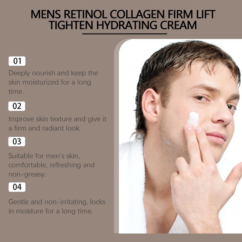 EAST MOON Men's Retinol Collagen Moisturizing Cream Fades Fine Lines, Brightens, Tightens, Moisturizes And Softens_voghion.com