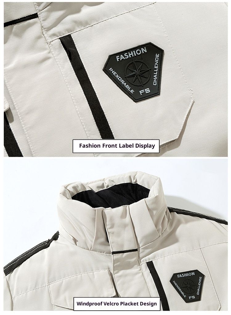 QFV507045555501<2 Trendy Workwear Winter Thickened Korean Style Running Men's Cotton Jacket Youth Coat_voghion.com