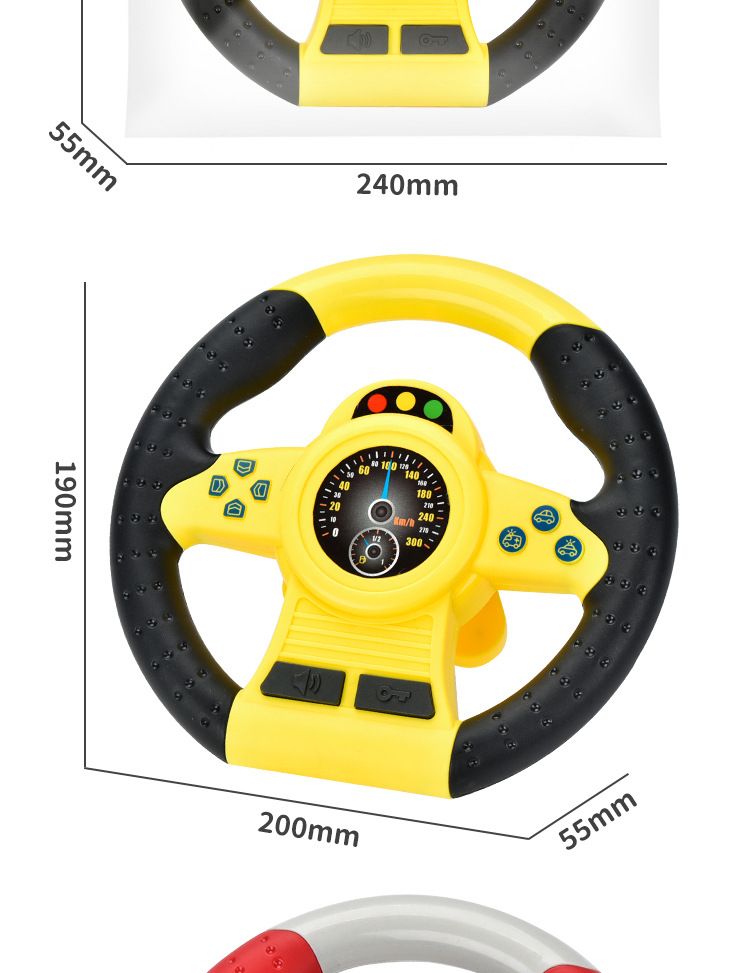 Jouet volant rotatif à 360° pour enfants avec 2 boutons et effets sonores réalistes - Jouet de voiture interactif pour enfants de 4 à 6 ans (rouge/jaune,_voghion.com