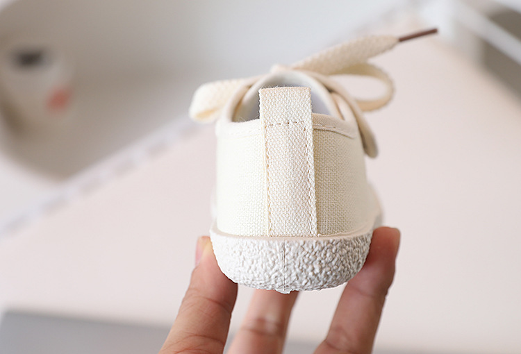 Kinder-Leinwandschuhe, Kinder-Innenschuhe, weiche Sohle, Kindergarten, kleine weiße Schuhe, Anhänger, Flut, Herbst_voghion.com