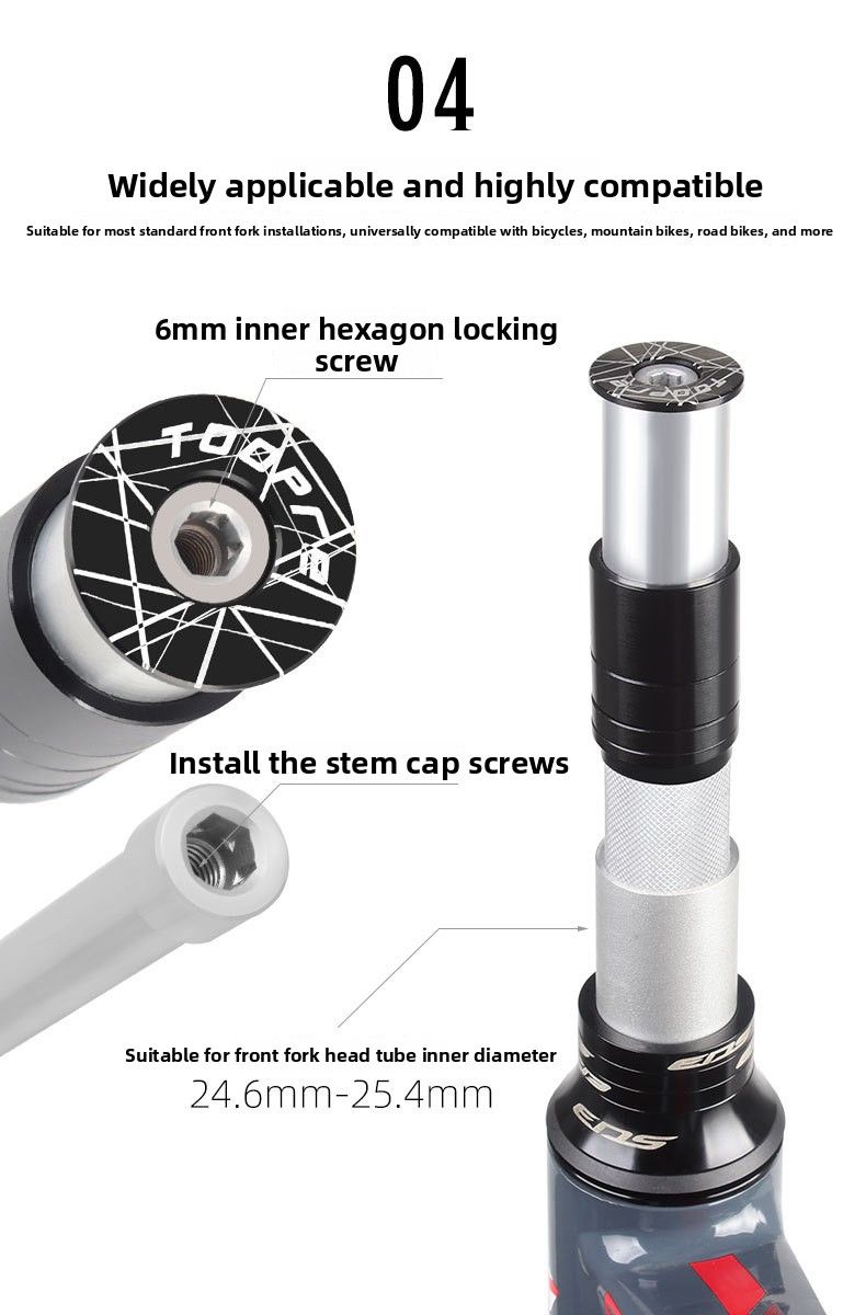TOOPRE Bicycle Hidden Stem Riser Mountain Road Bike Fork Head Tube Handlebar Height Extender_voghion.com