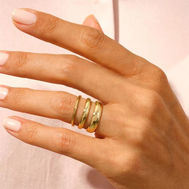 Fashion e-Manco Classic Style for Stacking Stainless Steel Rings Woman For Gift Size 5 6 7 Jewelry Accessories_voghion.com