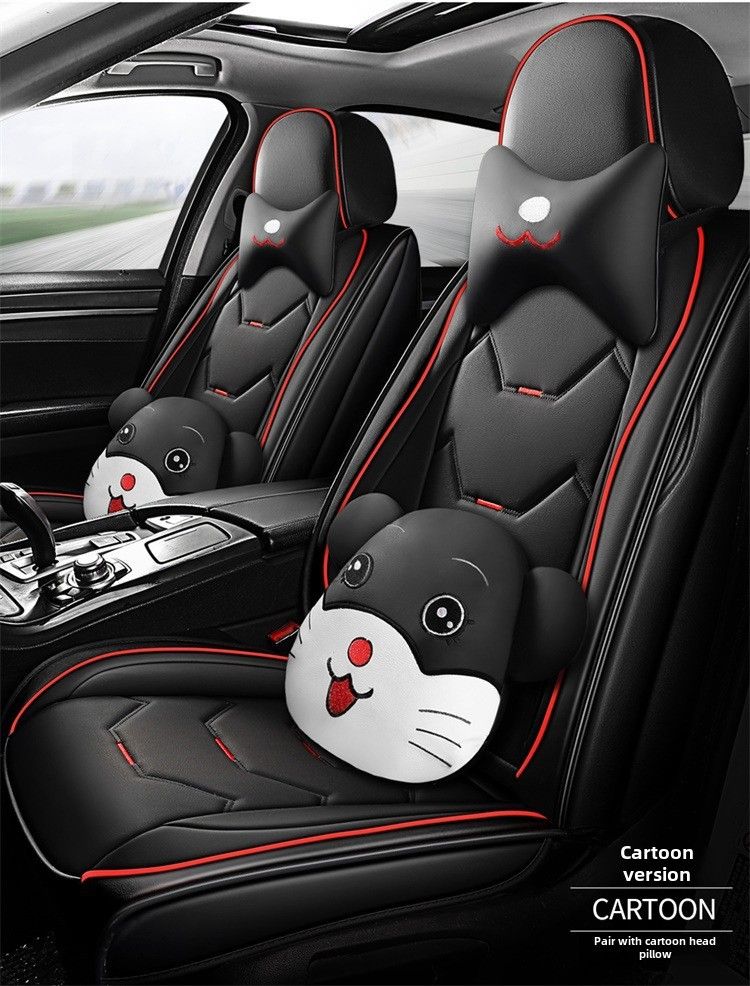 Automobilio pagalvė „Four Seasons“ tinka mielas „viskas įskaičiuota“ sėdynės užvalkalas Vasarinis visiškai uždaras sėdynės pagalvėlė Goddess odinis sėdynės užvalkalas Naujas_voghion.com