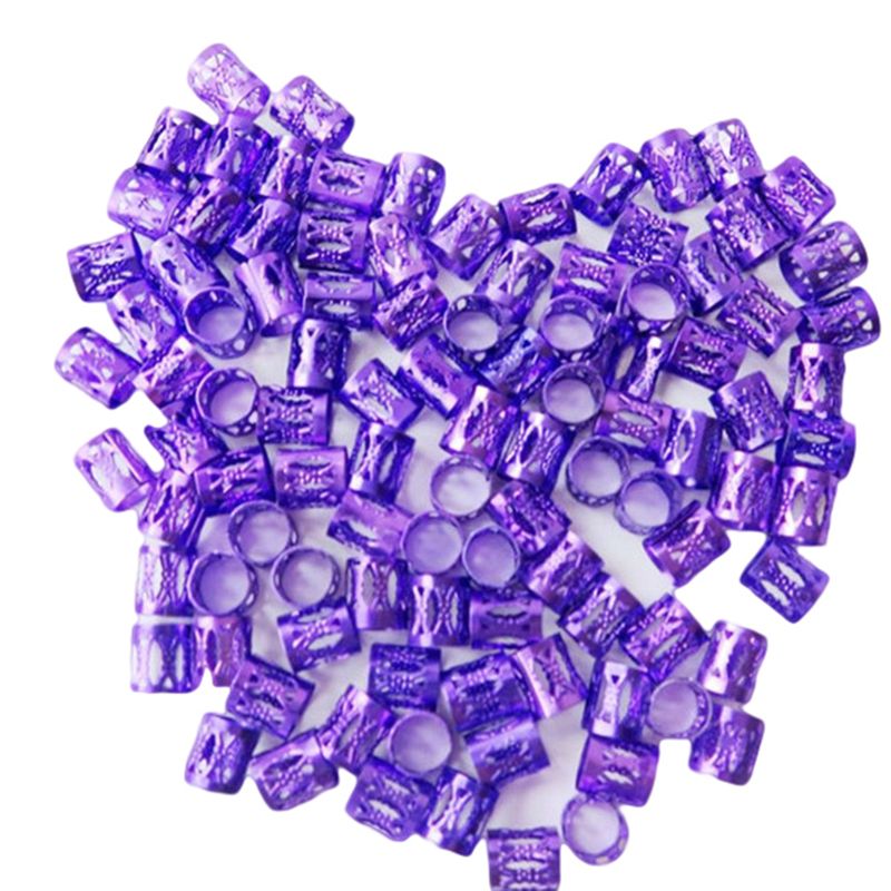 XinWq 100Pcs 8 mm Luknja Mikro Dreadlock Prstan Kroglice Votle Lase Pletene Manšete Sponke Darilo_voghion.com