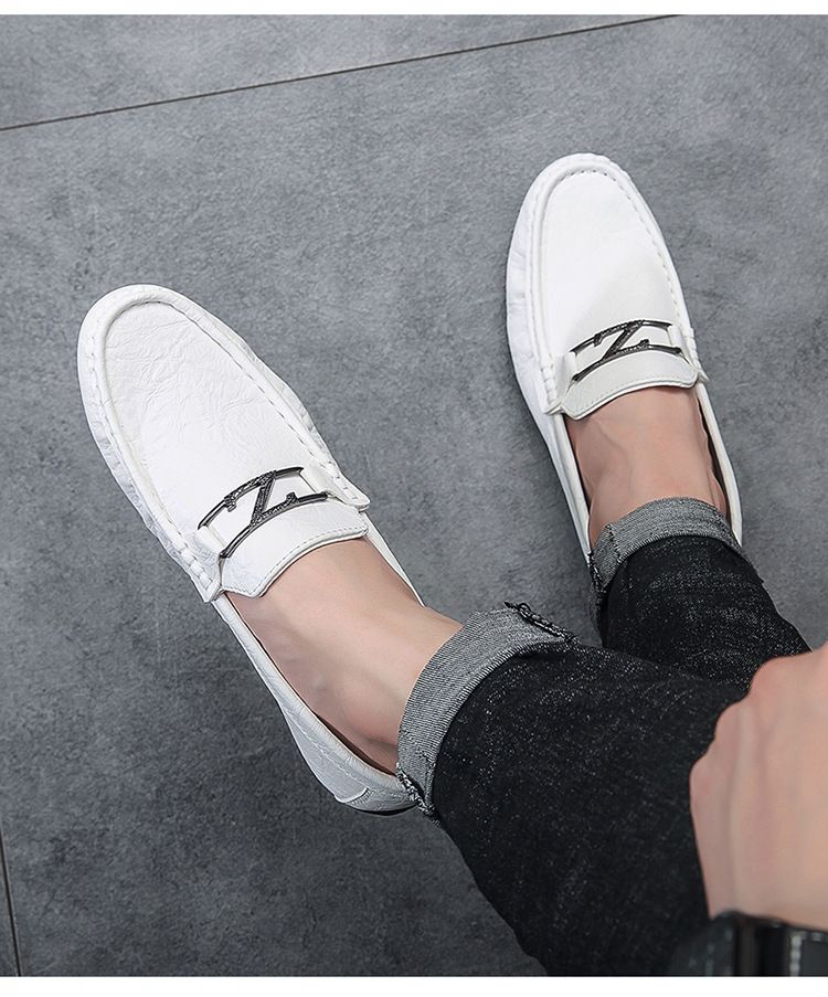 Herrenschuhe Bean Schuhe Sommer Neue Mode Weiche Sohle Weiche Oberfläche Casual Lederschuhe_voghion.com