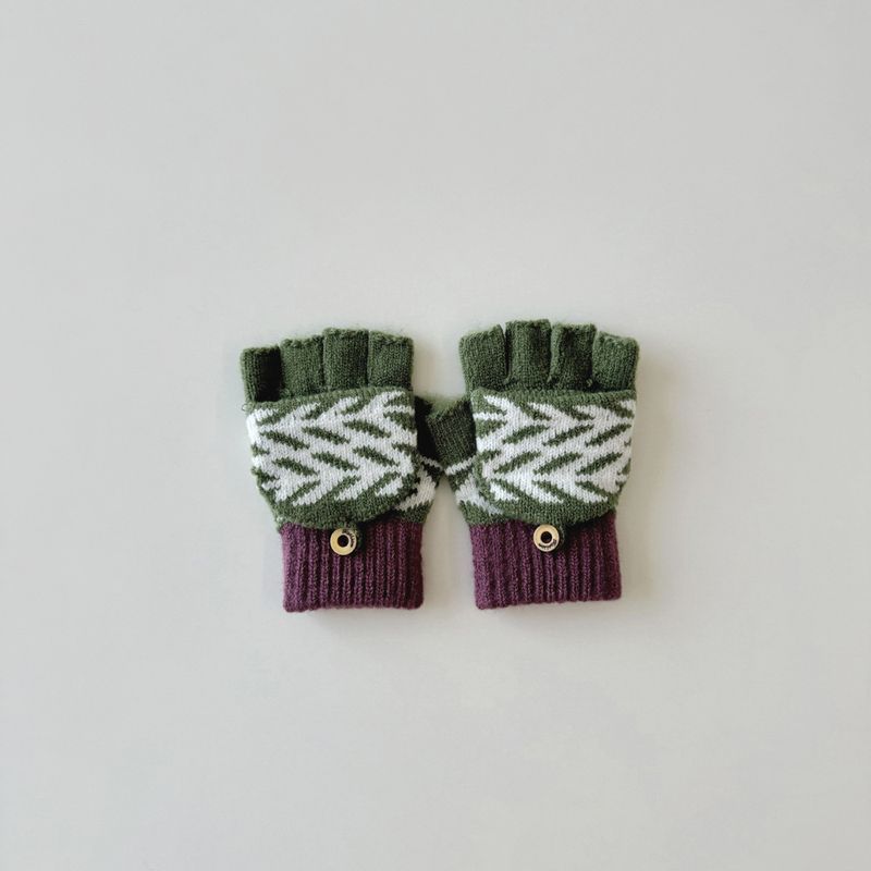 Kinder Mädchen Schreiben Klappe Fünf Finger Jungen Warme Schule Halbe Finger Handschuhe_voghion.com