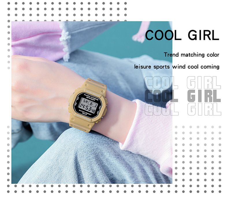 Elegante orologio sportivo digitale quadrato con impermeabile, luce notturna e multifunzione per stili di vita attivi, orologio luminoso alla moda per studenti_voghion.com