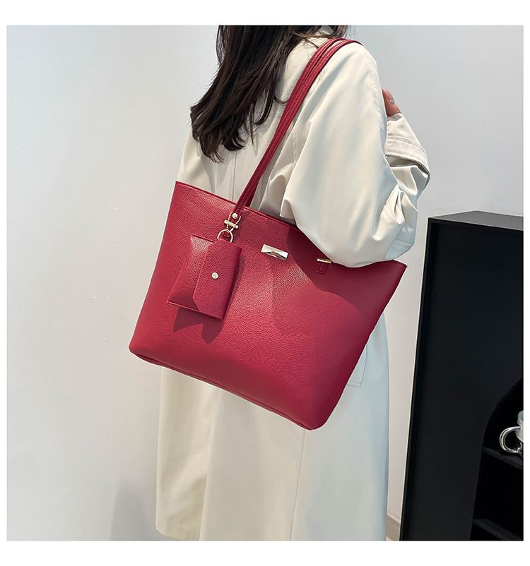 Women's Bags Combination Three Piece Large Capacity Underarm Bag New Fashion Casual Texture Commuting Women's Shoulder Tote Bag_voghion.com
