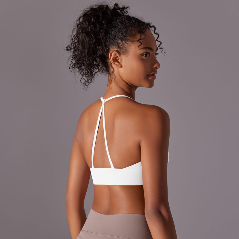 New Style Brushed Double-Sided Nylon Solid Color Cross-Back Bra For Running, Fitness, Yoga, And Women's Sports Underwear_voghion.com