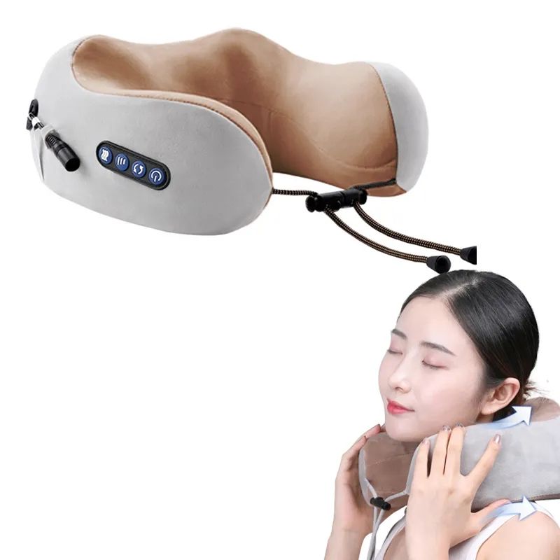 U-förmiges Nackenkissen, Heizung, Vibration, Kneten, elektrisches Nacken- und Schultermassagegerät, Schutz, Rela-Massagegerät_voghion.com
