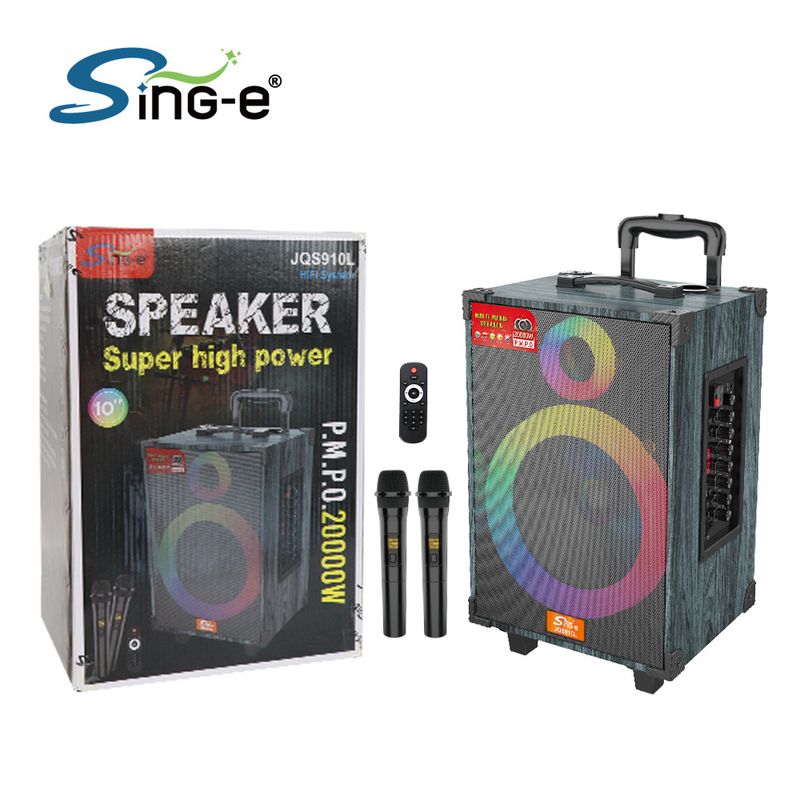 JQS910L mobilais kaklasaites stieņa kvadrātveida deju audio āra dziedāšanas karaoke Bluetooth skaļrunis ar lielu skaļumu un jaudu_voghion.com