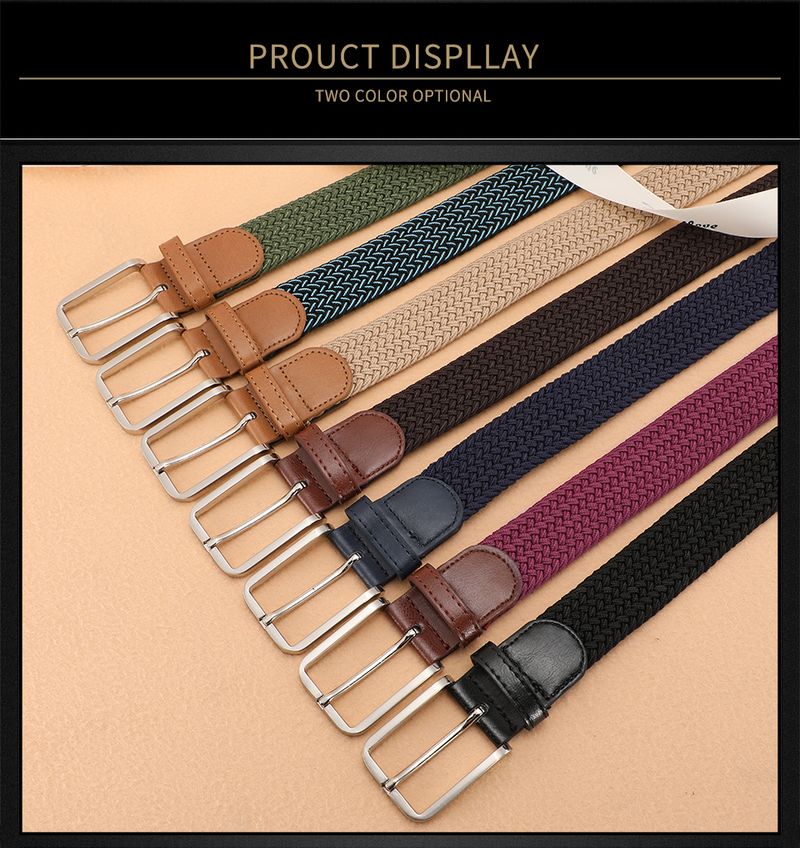HEIßER Männer Frauen Casual Strickgürtel Gewebter Canvas Elastischer erweiterbarer geflochtener Stretchgürtel Einfaches Gurtband_voghion.com