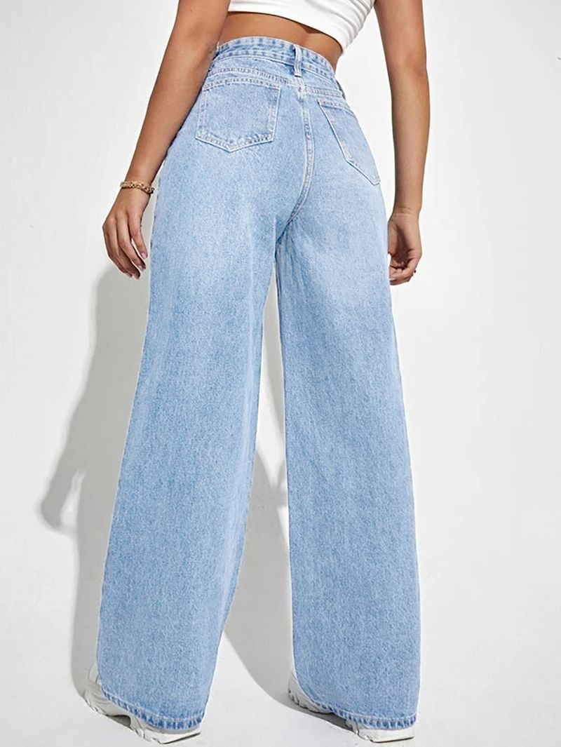Vêtements pour femmes nouveaux jeans droits pour femmes amples confortables décontractés polyvalents_voghion.com