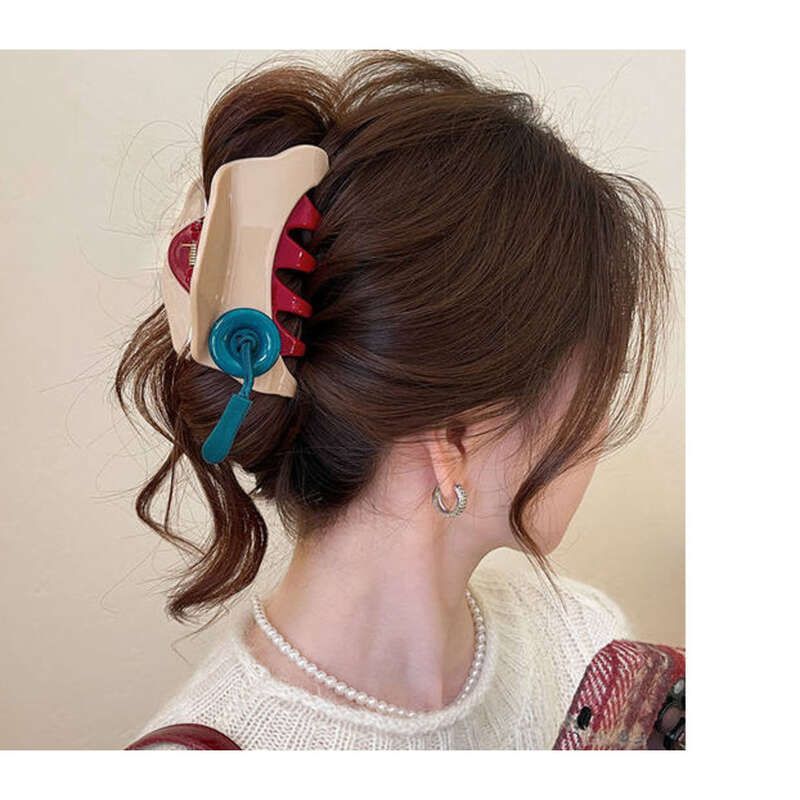 Fermagli per capelli Neo Disc Shark Strap Premium Perception 2025 con bottone rosso e maniglia da donna_voghion.com