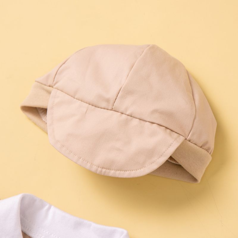 „Ärmelloses Sommer-Strampelanzug-Outfit für Baby-Jungen – 2-in-1-Overall im britischen Stil mit abnehmbarer Kapuze, atmungsaktiver Baumwollmischung, ungesteppte Nähte_voghion.com