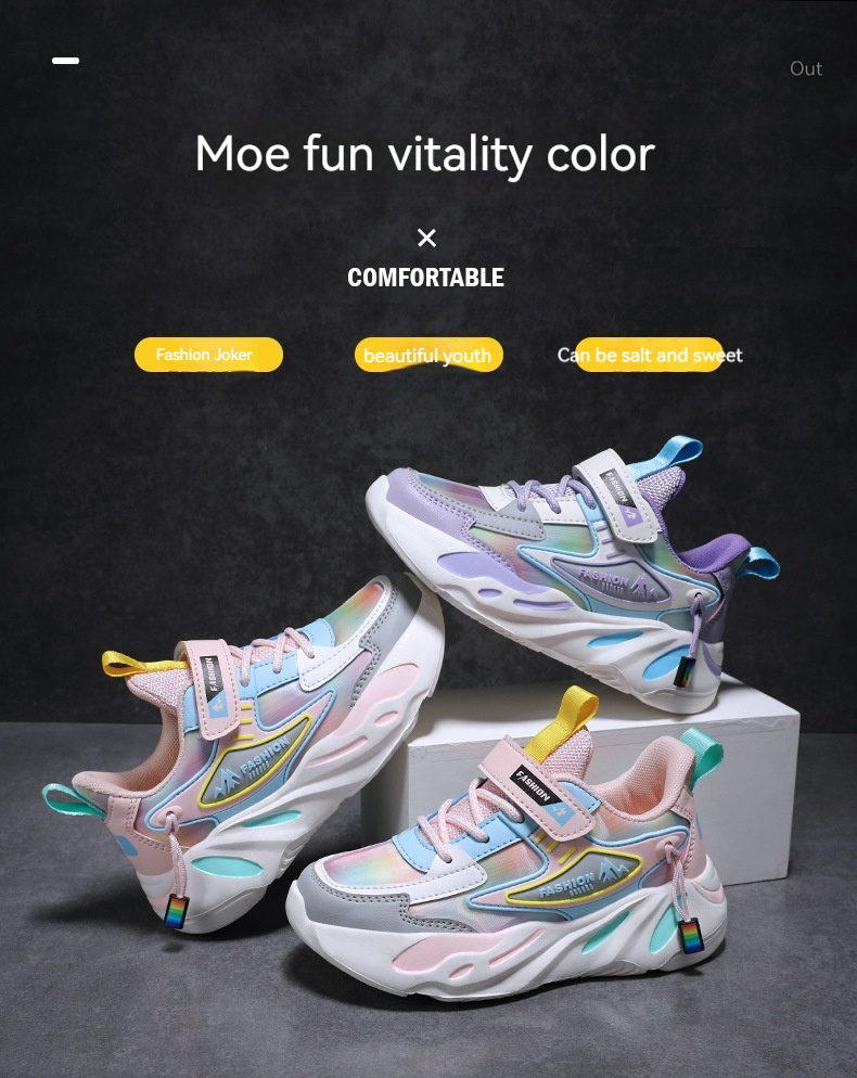 Mädchenschuhe Frühling und Herbst Neue Mesh-Sommer-Kindersportschuhe Obermaterial aus Leder, lässige Laufschuhe für große Jungen_voghion.com