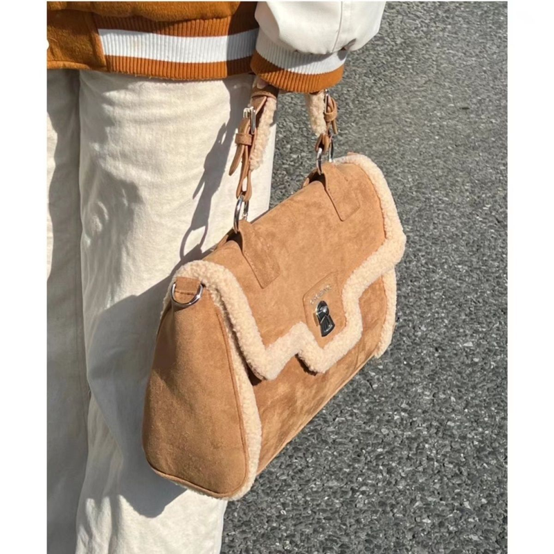 ORGEING Winter Limited Edition Advanced Mid Ancient Lamb Borsa per documenti di grande capacità che può essere estesa diagonalmente_voghion.com