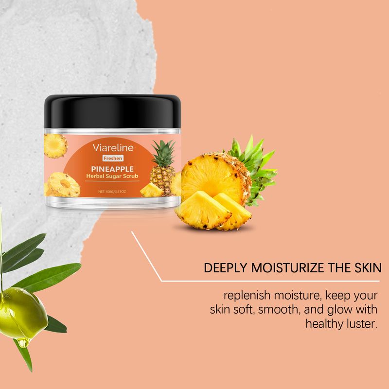 Viareline Pineapple Body Scrub Gently Cleanses Body Skin With A Soft Moisturizing Daily Treatment_voghion.com