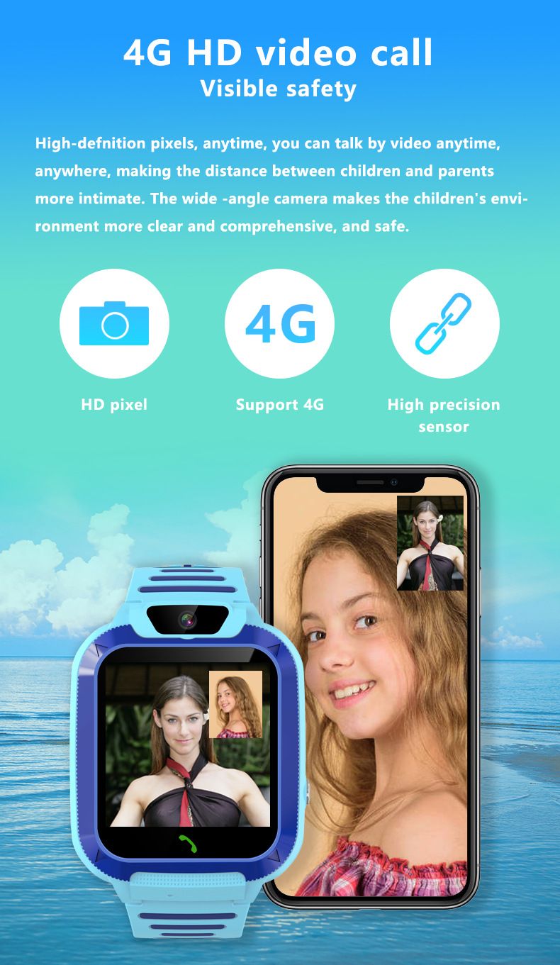 Nuovo telefono per bambini Netcom 4G completo con videochiamata, gamma di emergenza e soccorso di sicurezza_voghion.com