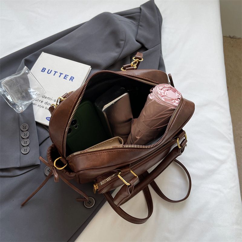 Borsa a tracolla doppia con design a nicchia singola, borsa da donna, borsa a mano piccola, tote, borsa coreana alla moda autunno inverno_voghion.com