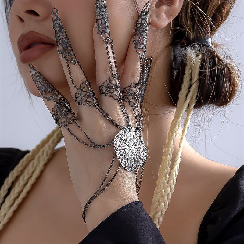 Gioielli da donna Gioielli in oro e argento Gioielli in metallo Galvanotecnica Gioielli da uomo Punk Gotico Esagerati Guanti Bracciale Halloween Nappa affusolata Unghie_voghion.com