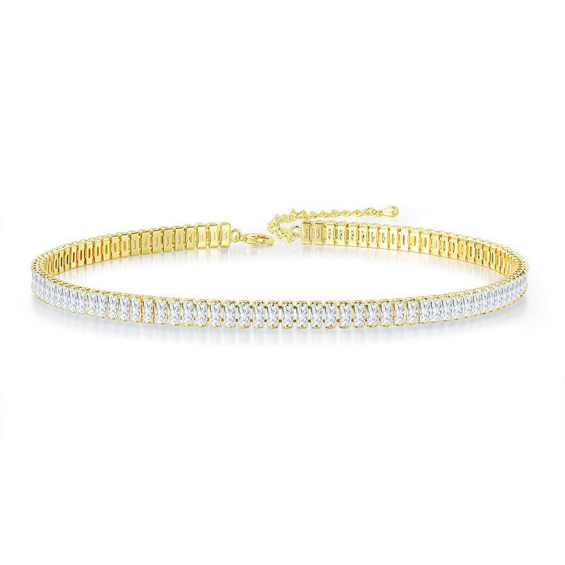 Hiphop Colorful Zircon Tennis Neckchain for Men and Women, 2.5 * 5mm Rectangular Full Dia Necklace, Hot Selg_voghion.com