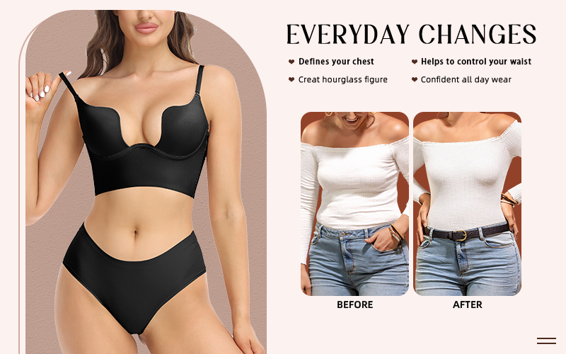 BH Push Up Rückenfrei Damen BHs Low Cut Sexy Plunge Büstenhalter Offener Rücken Hochzeitsunterwäsche Unsichtbar Nahtlos D s ssiere_voghion.com