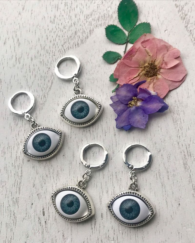 Orecchini Ganci per orecchini a forma di occhio di bambola, orecchini a forma di occhio_voghion.com