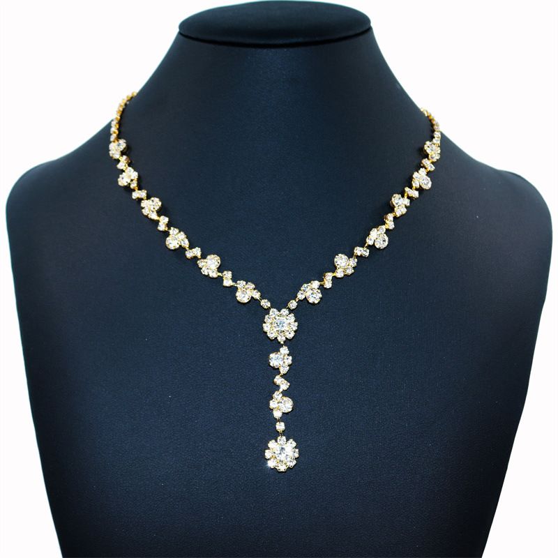 Versione coreana semplificata, collana da sposa con piccola catena, orecchini, gioielli, accessori per abiti_voghion.com