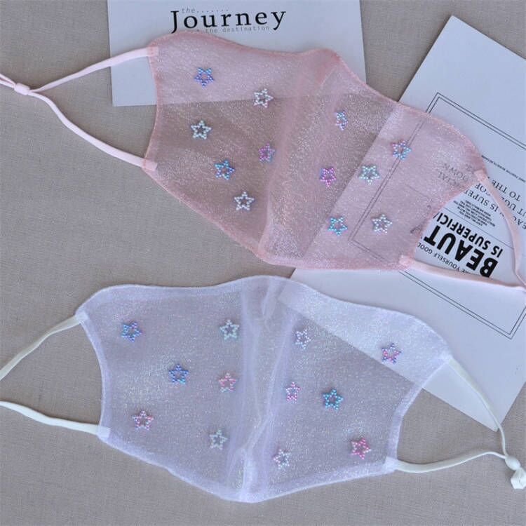 New Summer Tulle Mask Star Mask_voghion.com