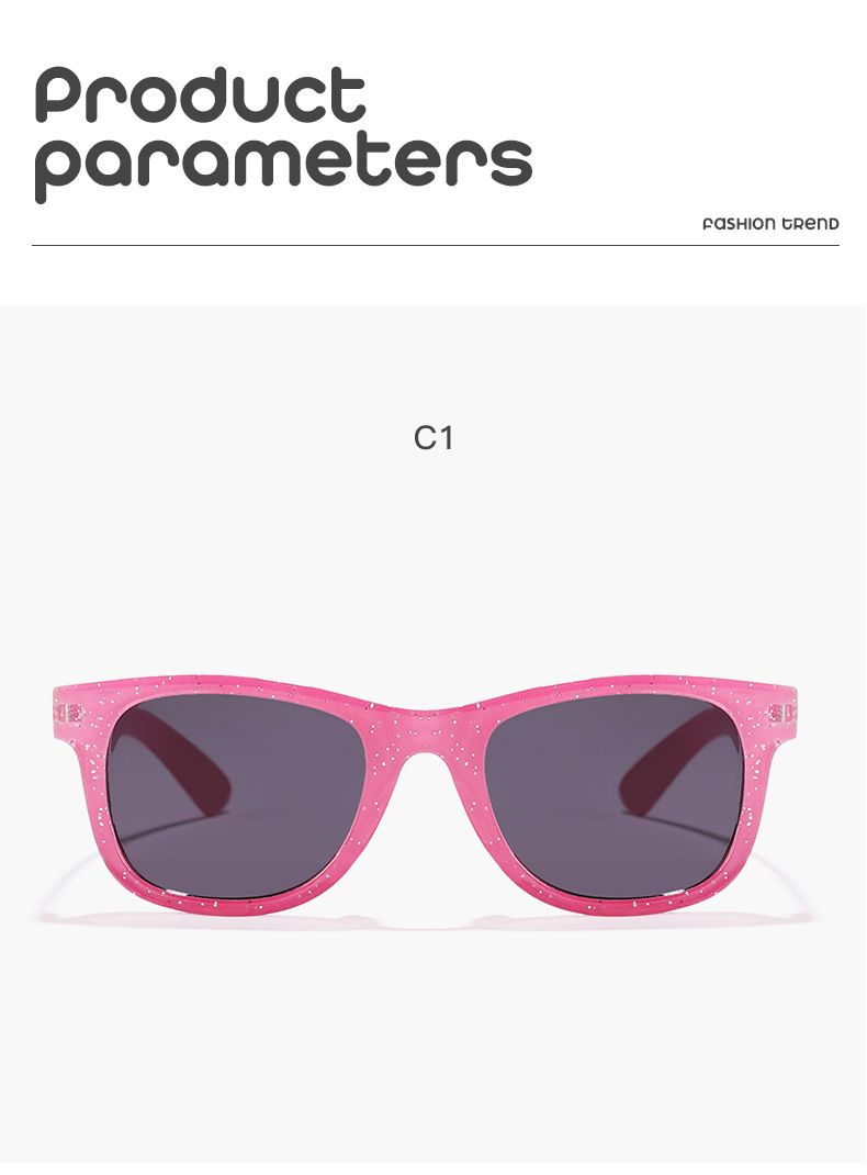 2024 nuovi fantastici occhiali da sole quadrati lucidi colorati per bambini ragazze trendy alla moda occhiali da sole carini occhiali per bambini_voghion.com