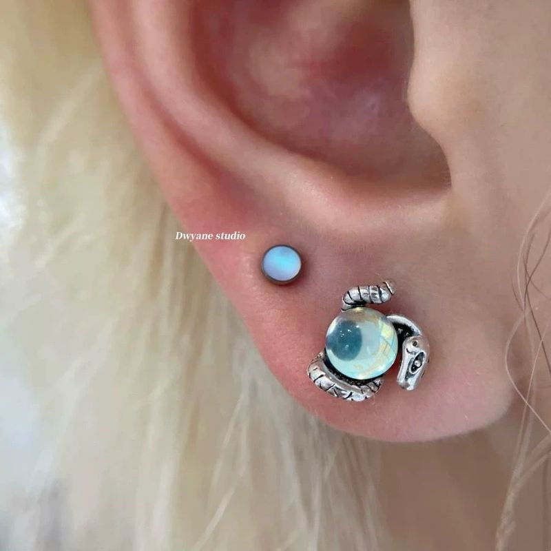 Medusa Eye Stud Earrings Men High-end Anti-allergy Topaz Stone For Women Trendy Minimalist Cool Style Ear Jewelry_voghion.com