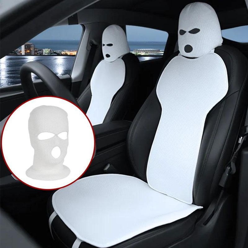 3-hole Funny Car Seat Headrest Cover, Decorative Accessories, Special Headgear For Cow's Disease_voghion.com