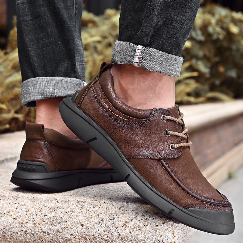 Leder Herbst Neue Oberschicht Rindsleder Herren Casual Atmungsaktive rutschfeste weiche Sohle Low-Cut Business Formelle Schuhe_voghion.com