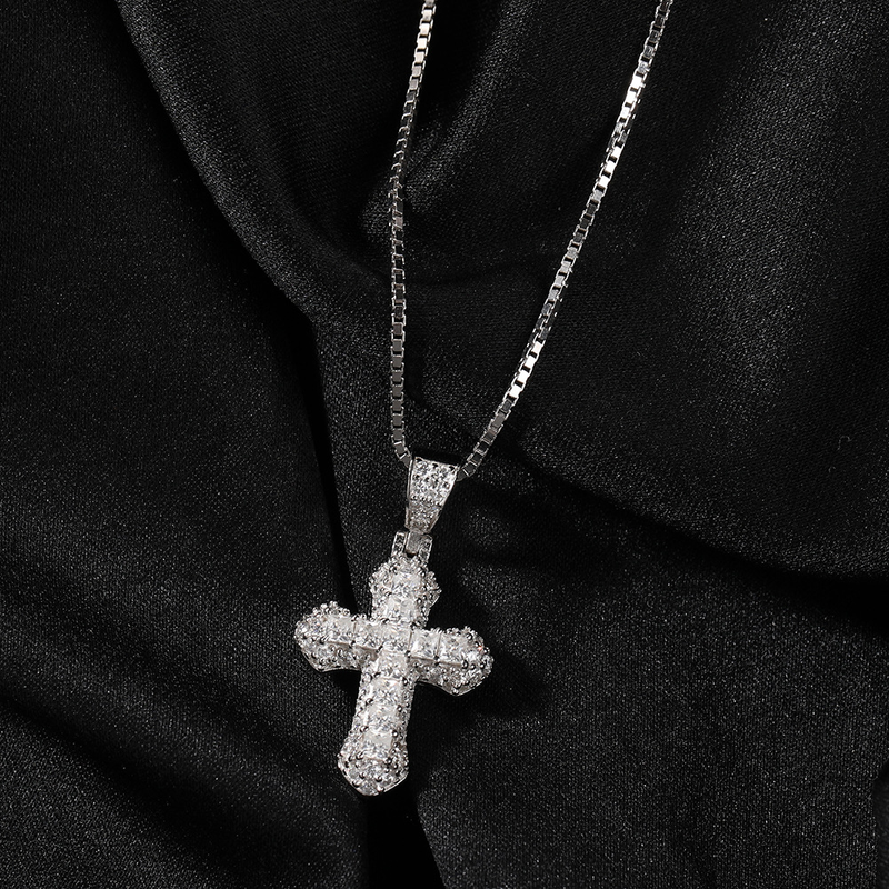 Chaîne de clavicule courte polyvalente en plaqué or avec mini croix tendance pour femme, bijou tendance en diamant_voghion.com