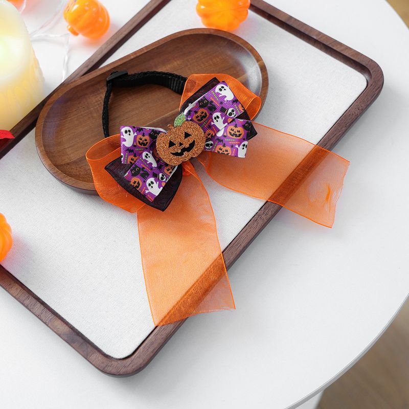 Decorazione per gatti di Halloween, divertente collezione di collari per cuccioli con zucca luminosa_voghion.com