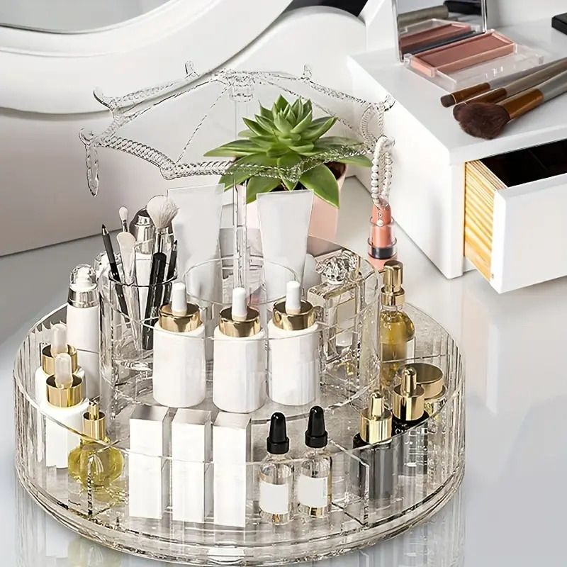 ACZT Cosmetic Rotating Storage Box Goods Shelf_voghion.com