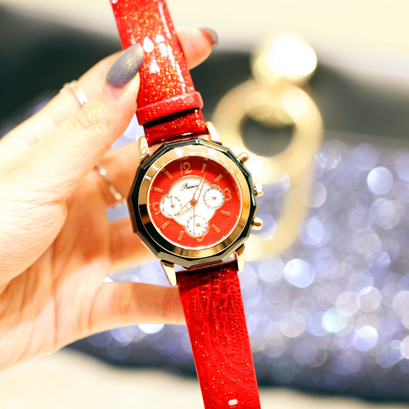 Modische Damen-Multifunktionsuhr mit Nachtlicht, 2035, echtes Leder, wasserdicht, Gezeitenuhr_voghion.com