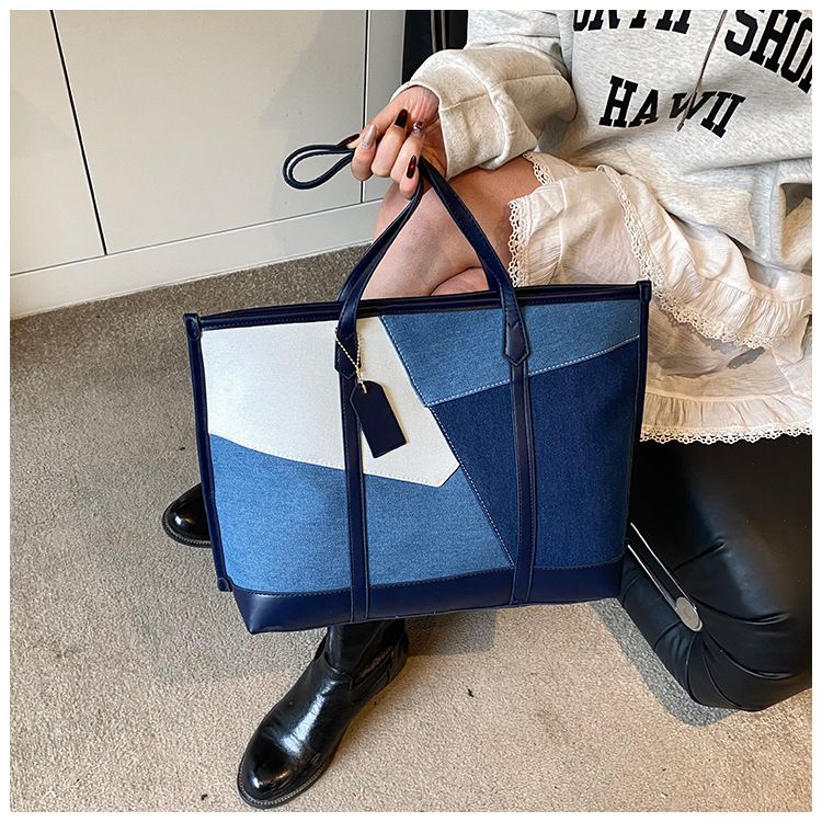 Women's Tote Bags Casual Large-capacity Handbag, Women's Fashionable Color-blocked Single-shoulder Bag, Commuting Tote Bag For Work_voghion.com