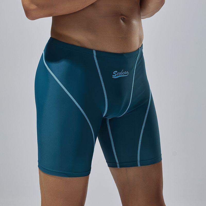 Neue Mode für Männer Low Taillierte Lange Boxer Badehose Heißer Frühling Hosen männer Badeanzug Badehose Großhandel_voghion.com