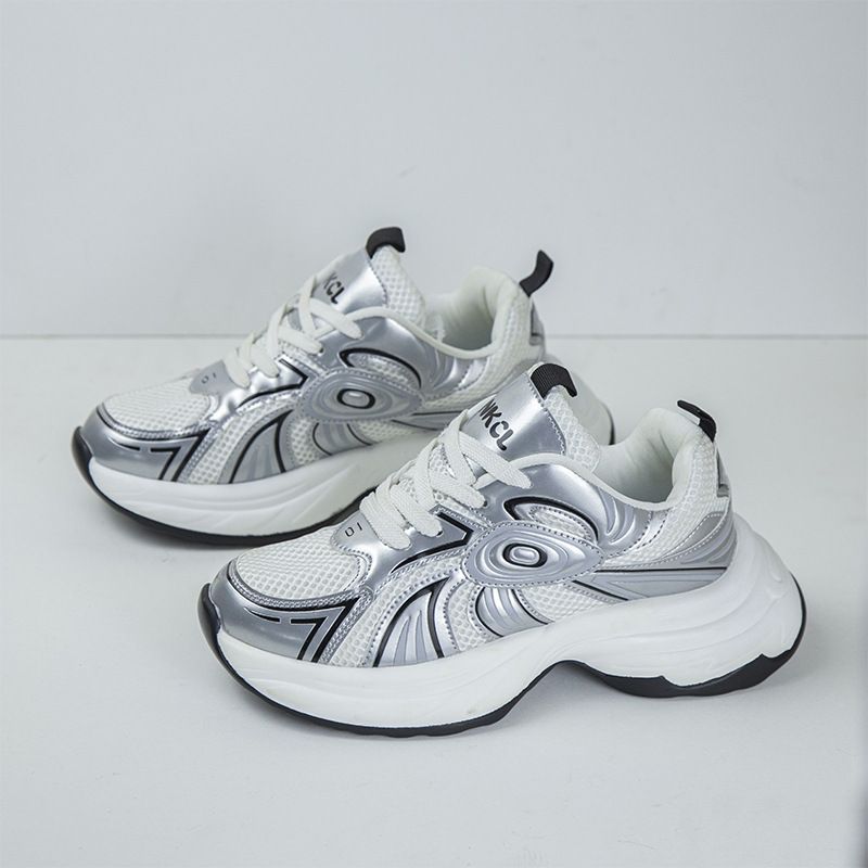 Sneakers robuste per donna, tendenza autunno 2023, nuove suole spesse, versatili, sportive, casual, per aumentare l'altezza, da corsa_voghion.com