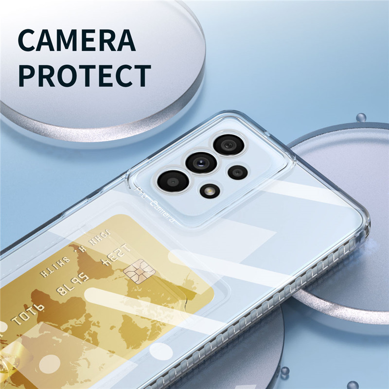 Transparent Card Bag Holder Clear Phone Case For Samsung Galaxy S21 S22 S23 Plus Note8 Note9 Note10 Note20 Ultra Soft TPU Shockproof Back Cover_voghion.com