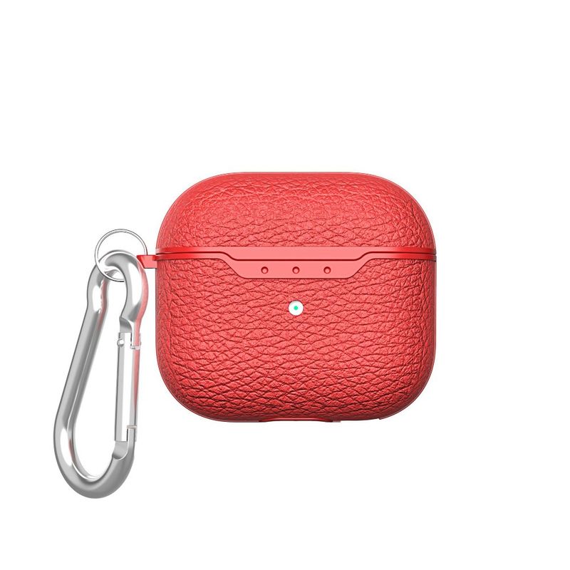 Custodia protettiva per auricolari in TPU con motivo lichee alla moda, con fibbia, per Airpods 4, portatile, antiurto e anticaduta._voghion.com
