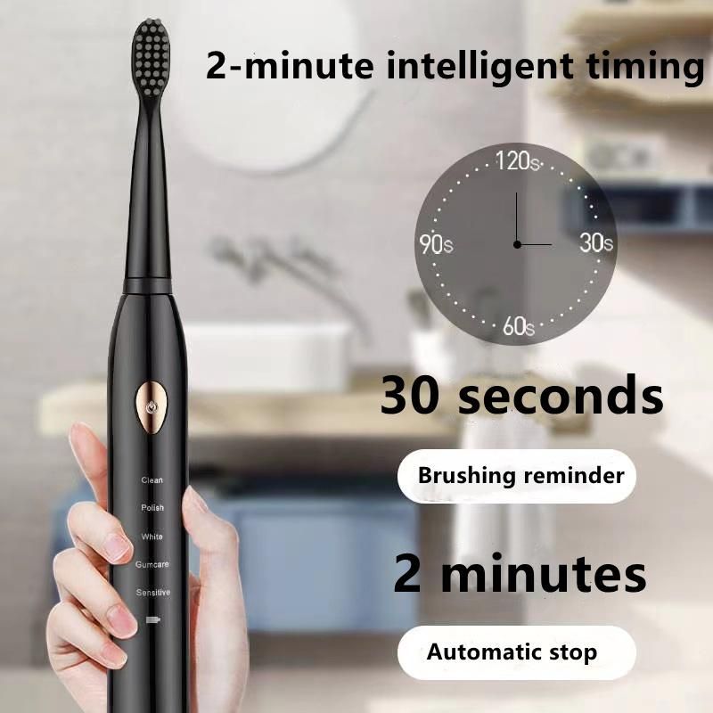 Cepillo de dientes eléctrico completamente nuevo, cepillo de dientes vibratorio doméstico de carga totalmente automática para adultos y niños, cabello suave impermeable HMM_voghion.com
