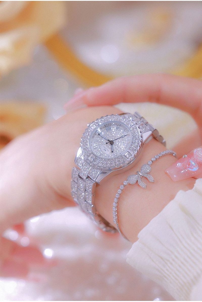 Bs Bee Sister Damen-Diamantuhr, luxuriöse modische Quarzuhr für Damen, luxuriöse wasserdichte Damen-Quarzuhr, modische Uhr für Frauen_voghion.com