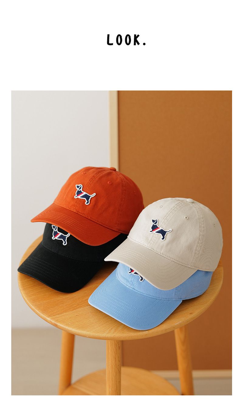 Street High Quality Washed Baseball Cap For Men And Women Soft Top Stylish Face Showing Small Duckbill Cap Dachshund Sun Hat_voghion.com