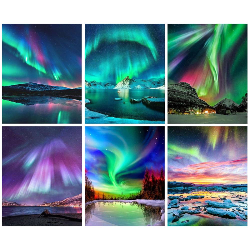 PhotoCustom 40×50CM Oil Picture By Numbers Hand Painting Decorative Paintings Auroral Scenery Home Decor Personalized Gift_voghion.com